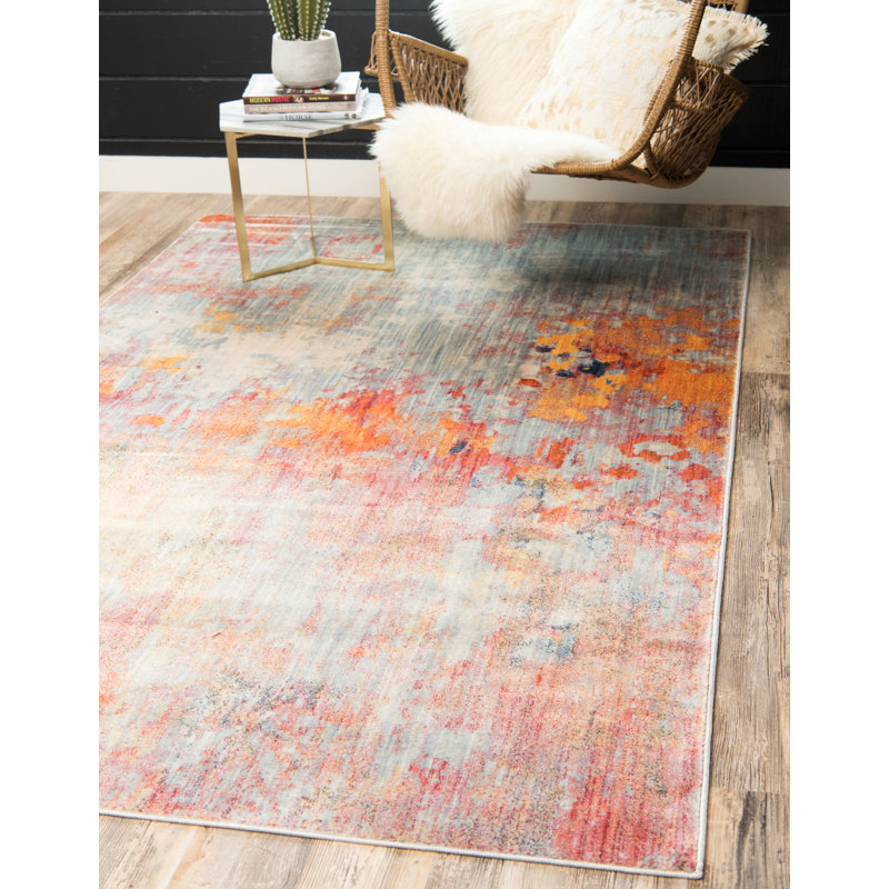 Williston Montross Gray/Orange Area Rug & Reviews Wayfair.ca